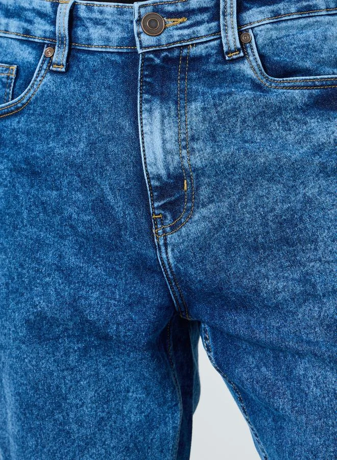 Styli Men Blue Pastel Wash Relaxed Fit Jeans